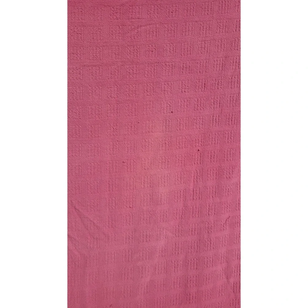 Vintage Maroon Textured Bedspread Coverlet Geometric Full Queen 84x96